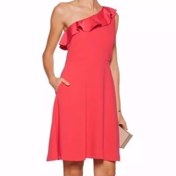 Maje One-Shoulder Pink Mini Dress - Picture 1 of 8